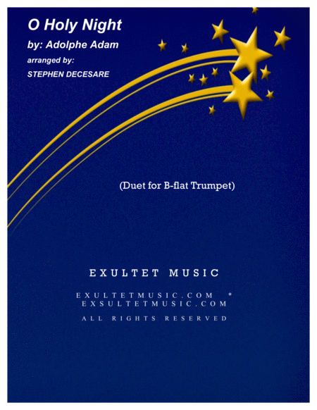 Free Sheet Music O Holy Night Duet For Bb Trumpet