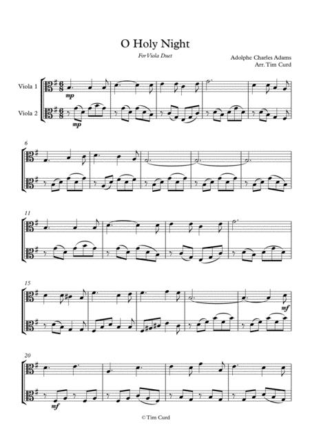 O Holy Night Duet For Viola Sheet Music