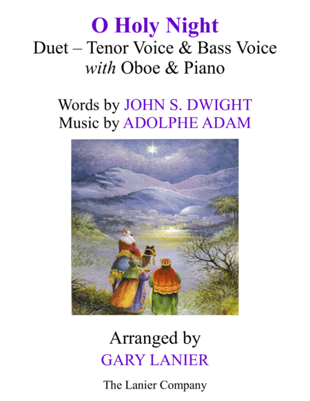 O Holy Night Duet Tenor Voice Bass Voice With Oboe Piano Score Parts Included Sheet Music