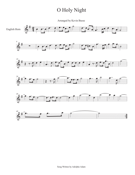 O Holy Night English Horn Sheet Music