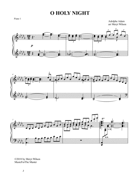 O Holy Night For 2 Pianos 4 Hands Advanced In The Style Of Debussy Sheet Music