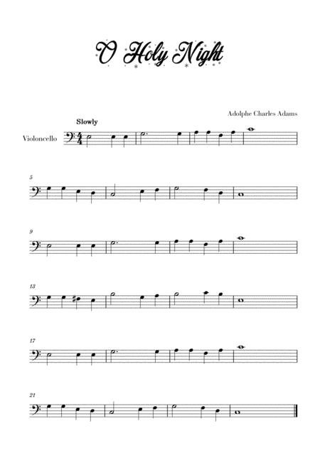 Free Sheet Music O Holy Night For Cello