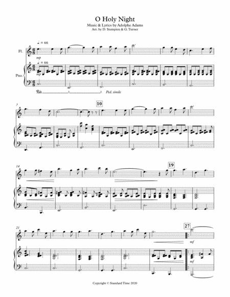 O Holy Night For Flute Solo With Piano Accompaniment Christmas Sheet Music