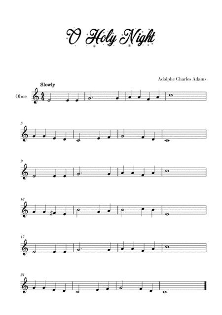 Free Sheet Music O Holy Night For Oboe
