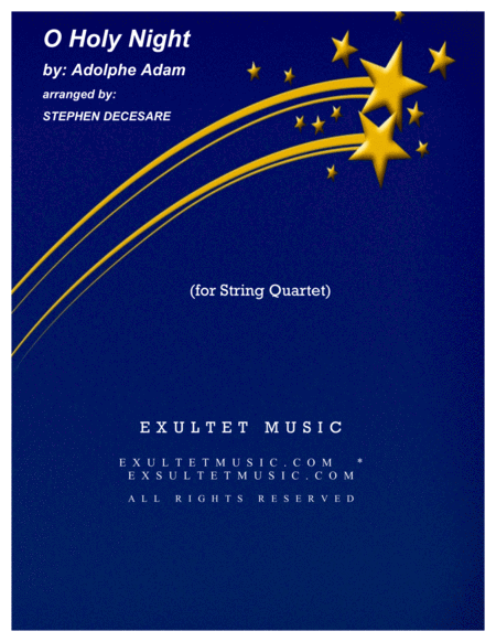 Free Sheet Music O Holy Night For String Quartet