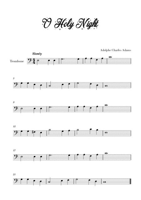 Free Sheet Music O Holy Night For Trombone