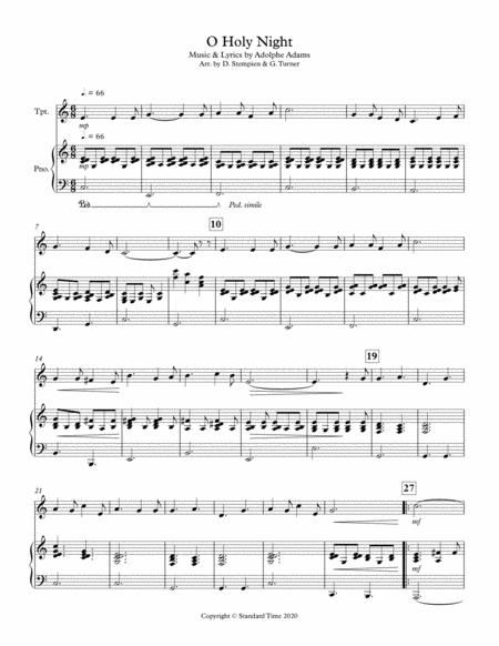 Free Sheet Music O Holy Night For Trumpet Solo With Piano Accompaniment Christmas