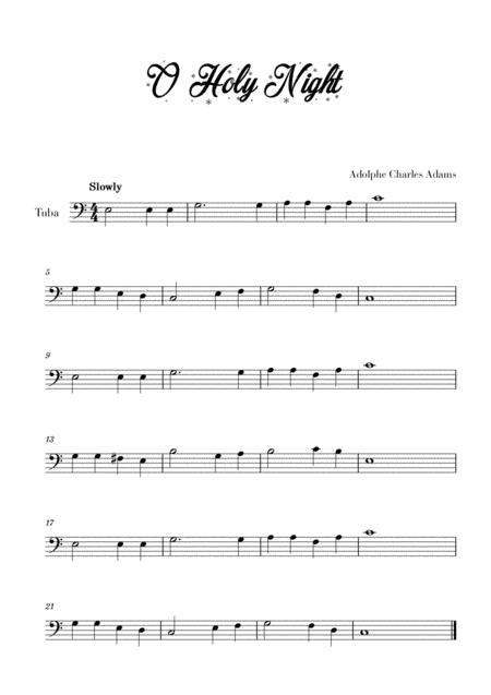 O Holy Night For Tuba Sheet Music