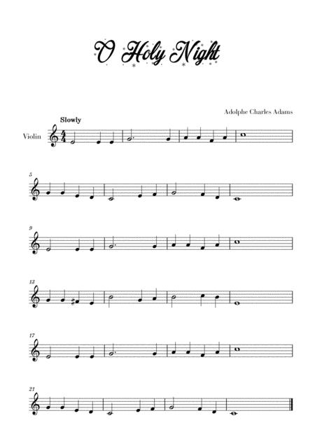 O Holy Night For Violin Sheet Music