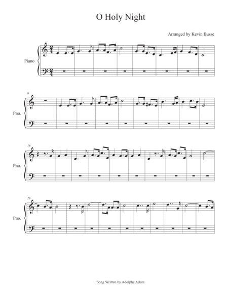 Free Sheet Music O Holy Night Piano