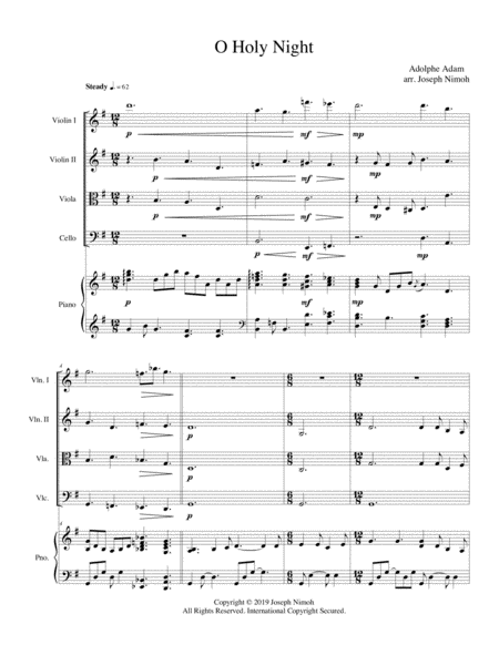 O Holy Night Score All Parts Sheet Music