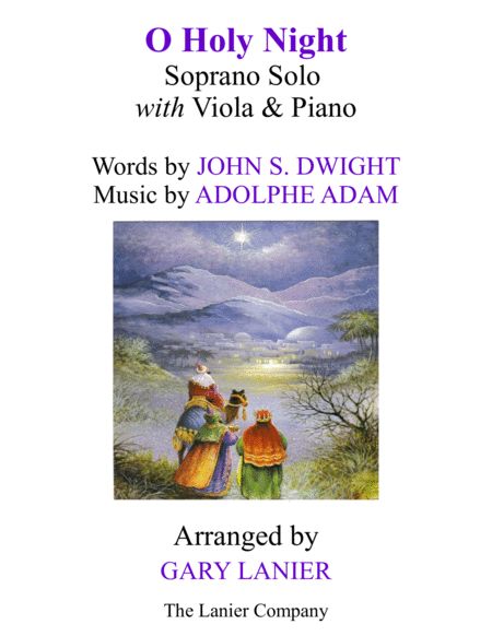 Free Sheet Music O Holy Night Soprano Solo With Viola Piano Score Parts Included