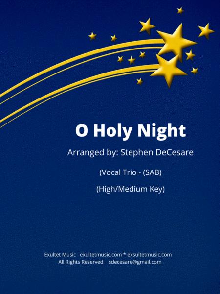 O Holy Night Vocal Trio Sab High Medium Key Sheet Music