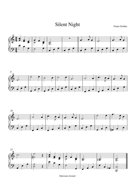 O Holy Night With Silent Night For 2 Part Choir Sheet Music