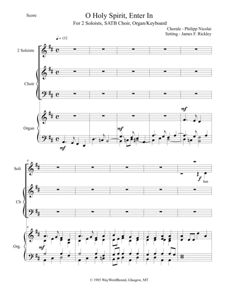 O Holy Spirit Enter In Sheet Music