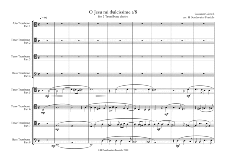 O Jesu Mi Dulcissme Trombone Octet Sheet Music