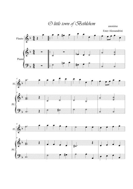 Free Sheet Music O Little Town In Bethelem Flute And Piano