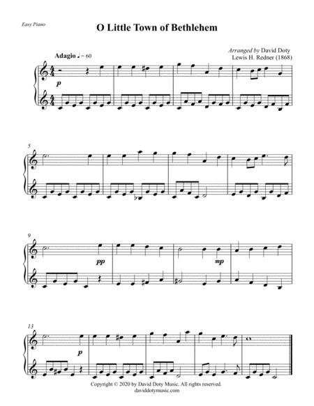 O Little Town Of Bethlehem Easy Piano Christmas Solo For Beginners Sheet Music