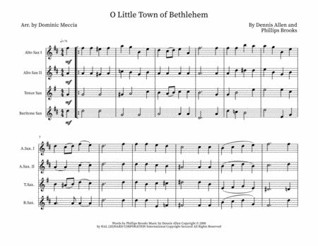 O Little Town Of Bethlehem Sax Quartet Sheet Music