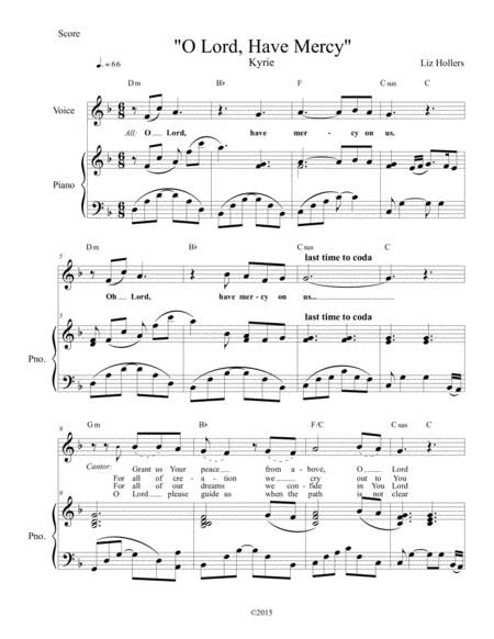 Free Sheet Music O Lord Have Mercy Kyrie