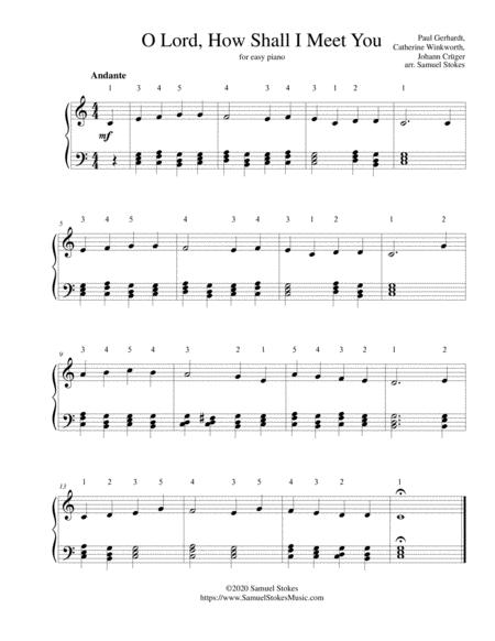 O Lord How Shall I Meet You Ah Lord How Shall I Meet Thee For Easy Piano Sheet Music