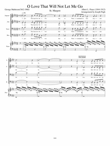 Free Sheet Music O Love That Will Not Let Me Go Satb Piano