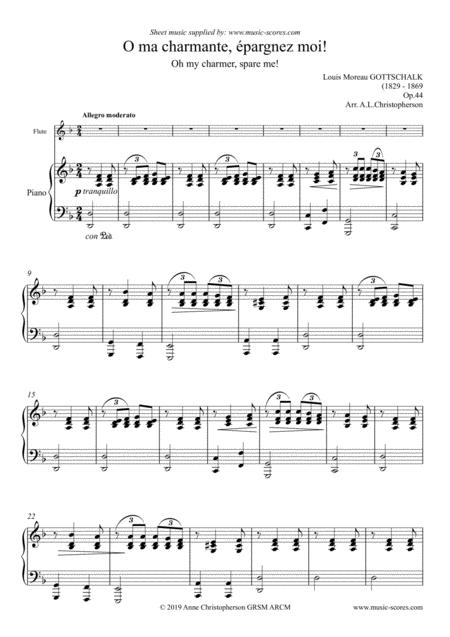 O Ma Charmante Pargnez Moi Flute And Piano Sheet Music