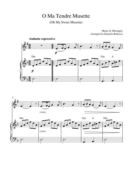 O Ma Tendre Musette Oh My Sweet Musetta Trumpet In B Flat Solo And Piano Accompaniment Sheet Music