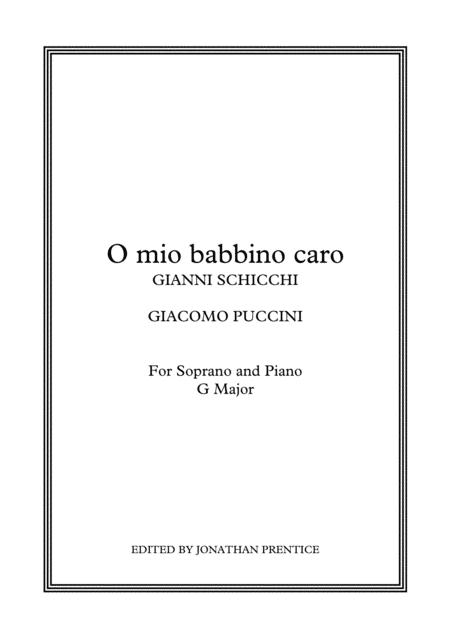 O Mio Babbino Caro Gianni Schicchi G Major Sheet Music