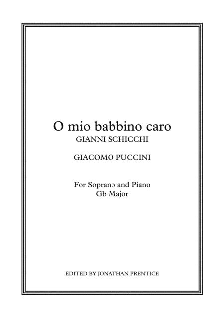 Free Sheet Music O Mio Babbino Caro Gianni Schicchi Gb Major