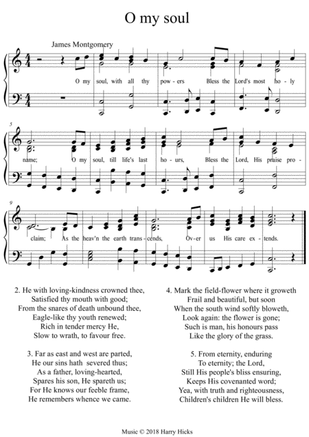 O My Soul A New Tune To A Wonderful Old Hymn Sheet Music