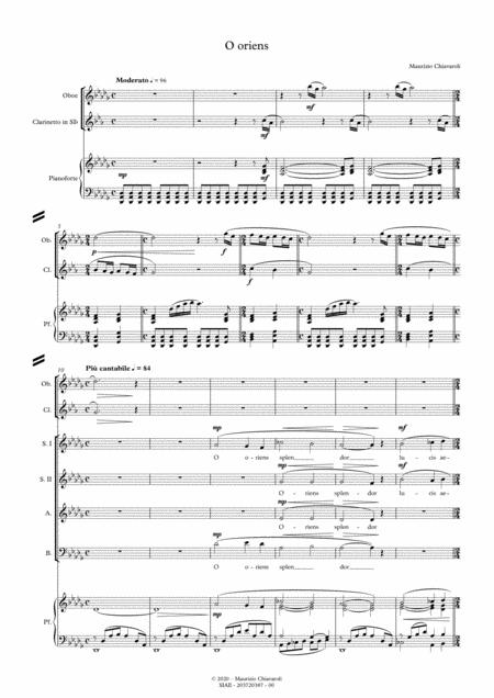 O Oriens With Oboe And Clarinet Version Sheet Music