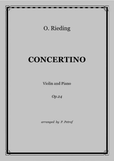 O Rieding Concertino Op 24 For Violin And Piano Sheet Music