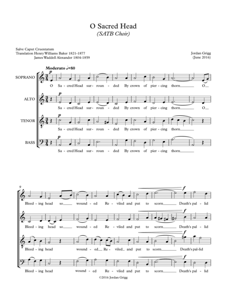 O Sacred Head Satb Choir Sheet Music