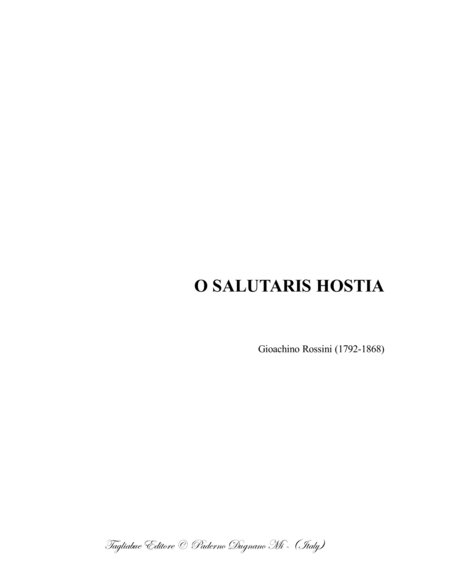 Free Sheet Music O Salutaris Hostia Rossini For Satb Choir