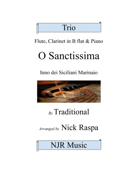 Free Sheet Music O Sanctissima Trio For Flute Clarinet Piano Intermediate