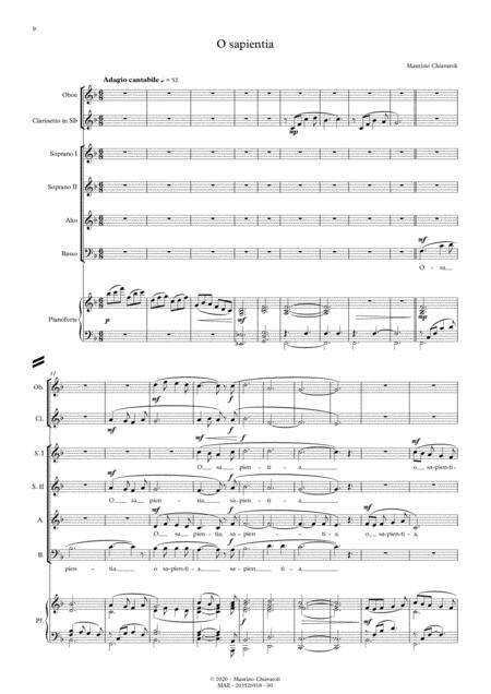 Free Sheet Music O Sapientia With Oboe And Clarinet Version