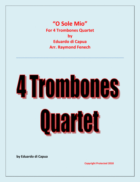Free Sheet Music O Sole Mio 4 Trombones