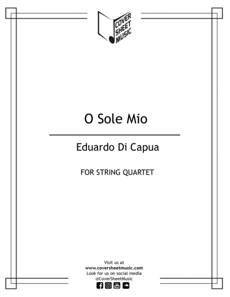 O Sole Mio String Quartet Sheet Music