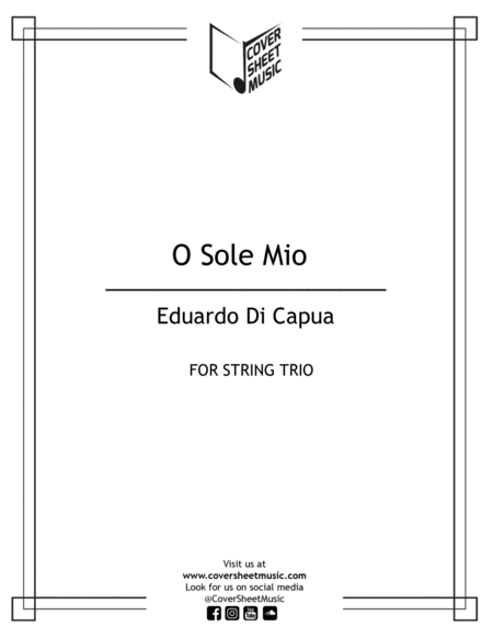 O Sole Mio String Trio Sheet Music