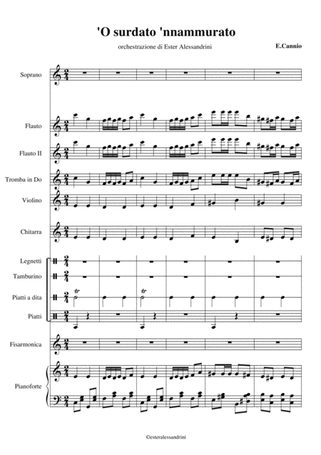 Free Sheet Music O Surdato Nnammurato