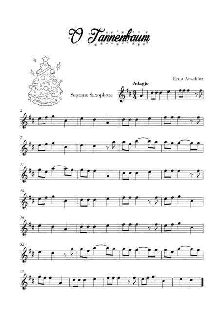 Free Sheet Music O Tannenbaum For Soprano Saxophone