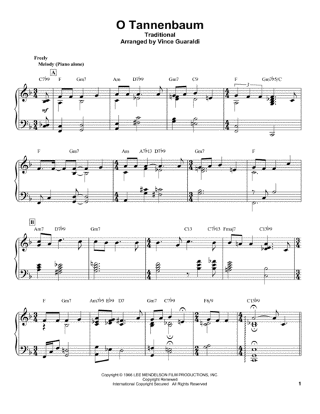 Free Sheet Music O Tannenbaum