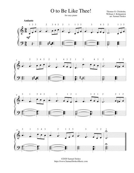 O To Be Like Thee For Easy Piano Sheet Music