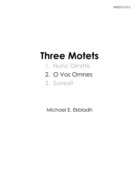 Free Sheet Music O Vos Omnes From Three Motets