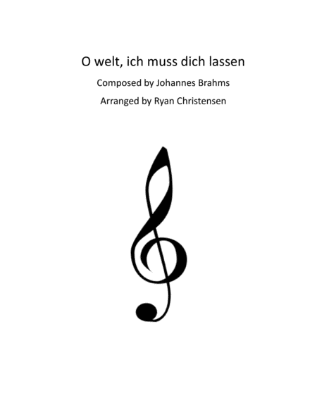 O Welt Ich Muss Dich Lassen Sheet Music