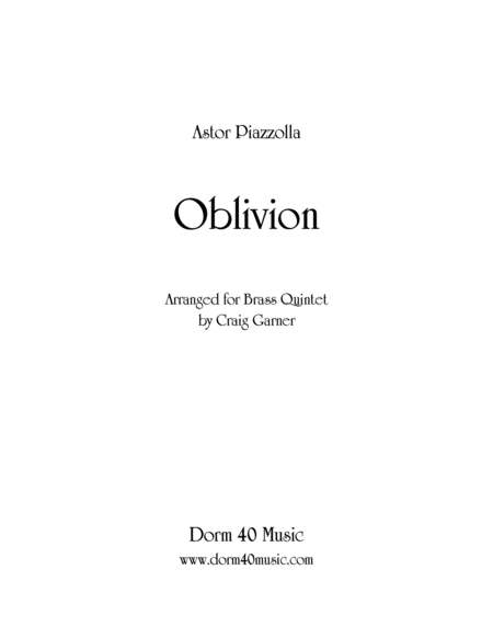 Free Sheet Music Oblivion For Brass Quintet