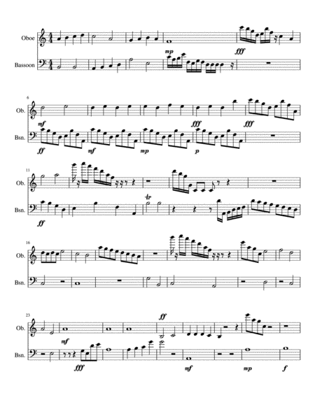 Free Sheet Music Oboe And Bassoon Duet