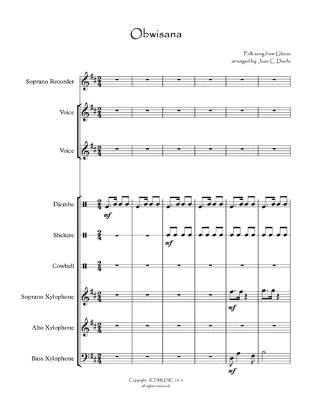 Free Sheet Music Obwisana For Orff Ensemble