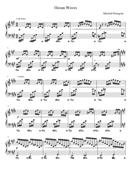 Free Sheet Music Ocean Waves Original Piano Solo